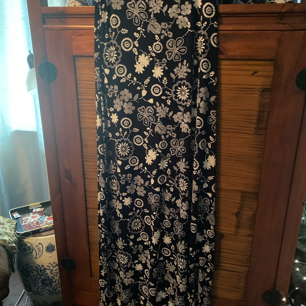 Floral Black and White Maxi Dress